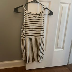 Moa moa, girls xl, white and navel blue striped tank top!